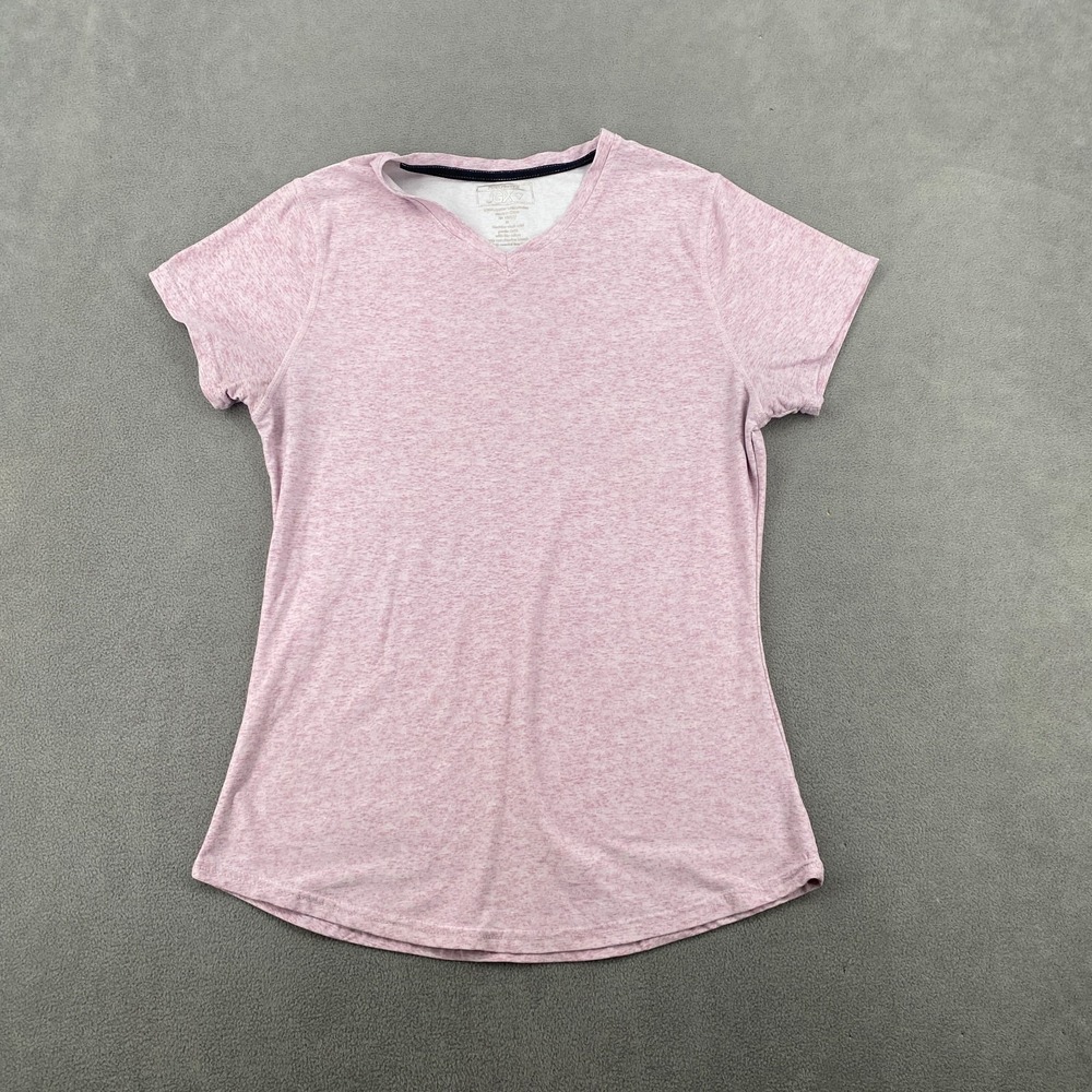 JGX Performance T Shirt Womens Medium Heather Pink Stretch V Neck Activewear